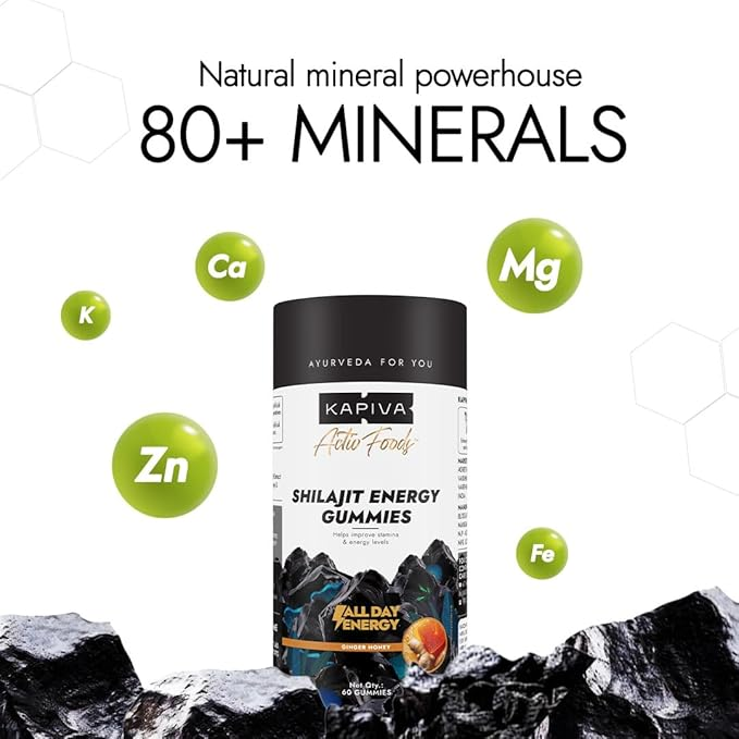 Kapiva Shilajit Energy Gummies 60gummies