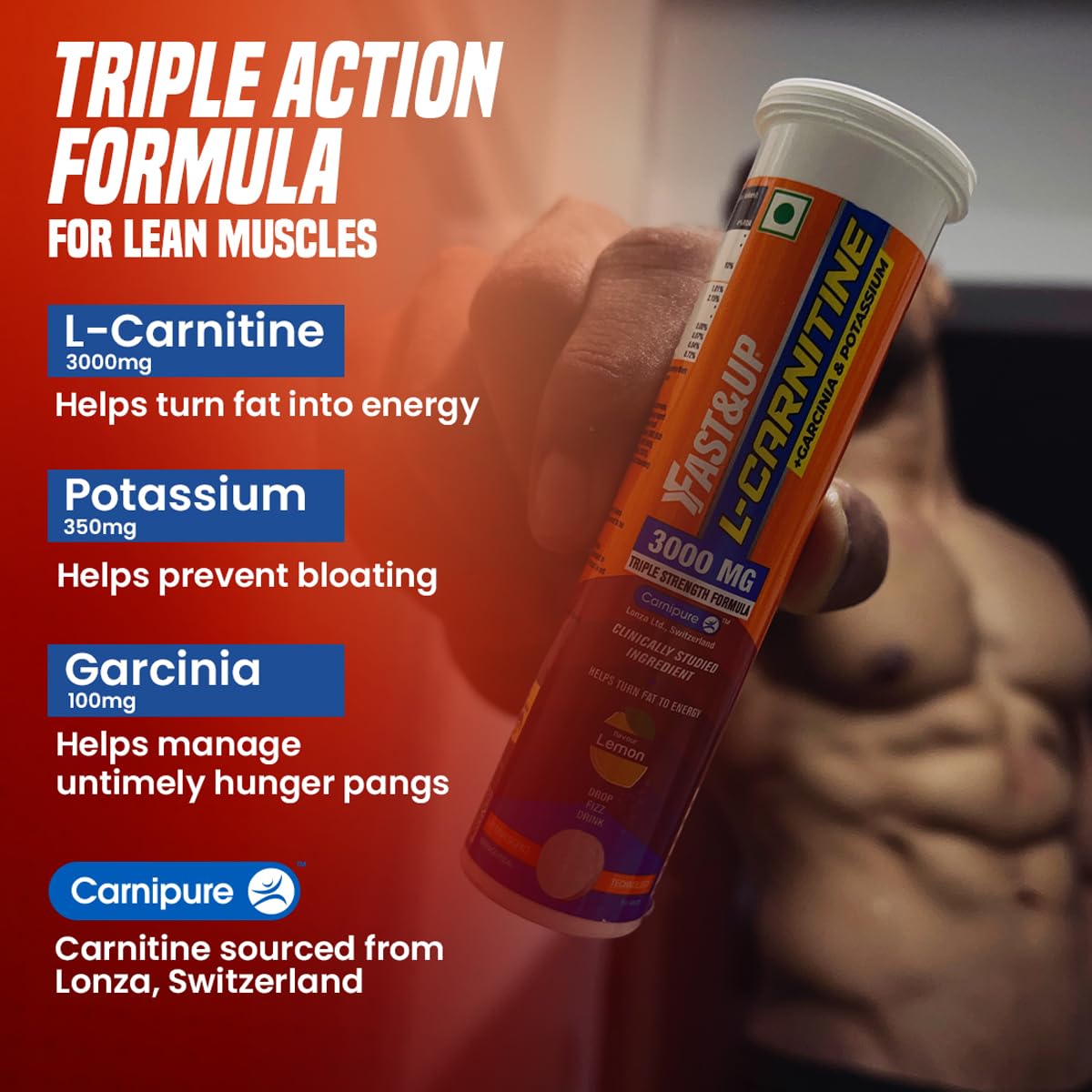 Fast&Up L-Carnitine 3000mg 10 Effervescent Tablets