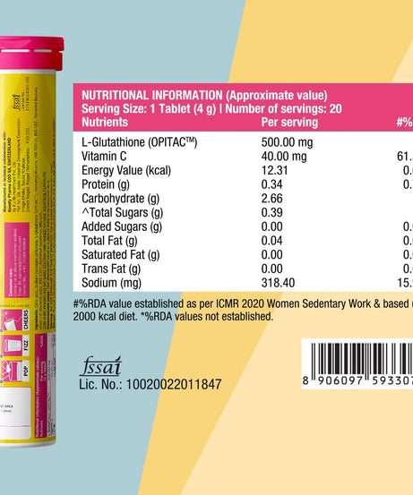 Fast&Up Chic Nutrix Glow Glutathione+Vit.C 20 Effervescent Tablets