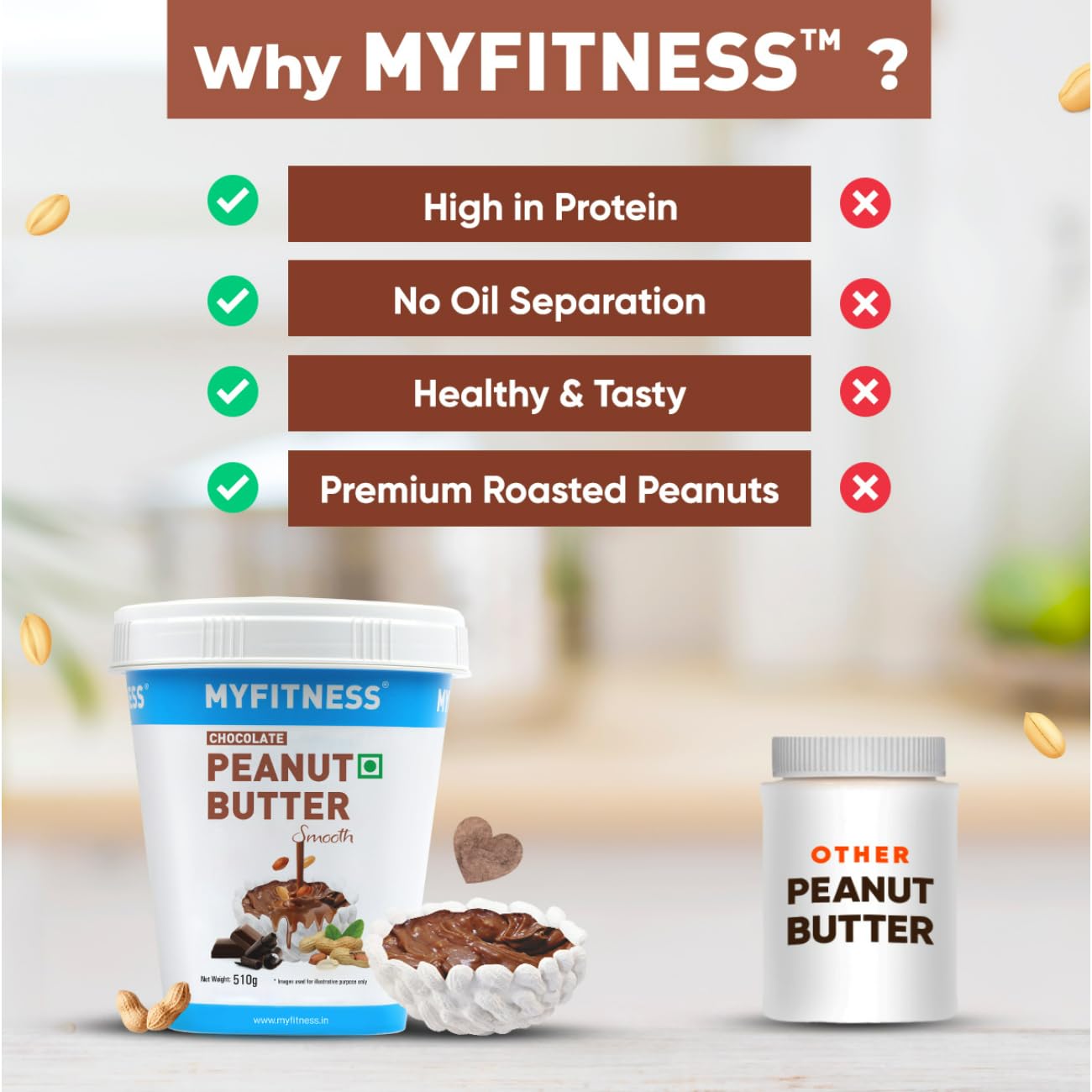 My Fitness Chocolate Peanut Butter Smooth 510g