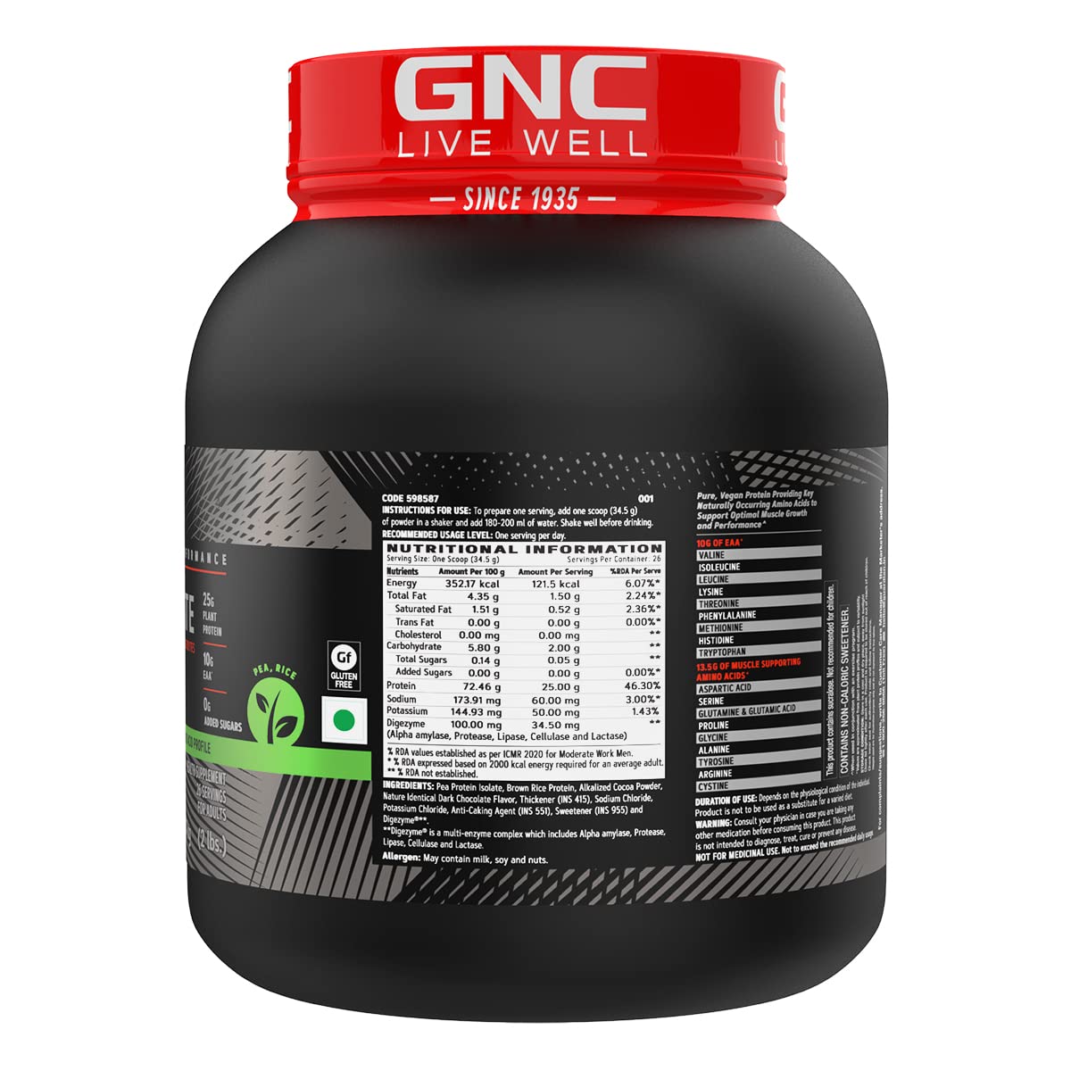 GNC AMP Advanced Muscle Performance Plant Isolate 907g