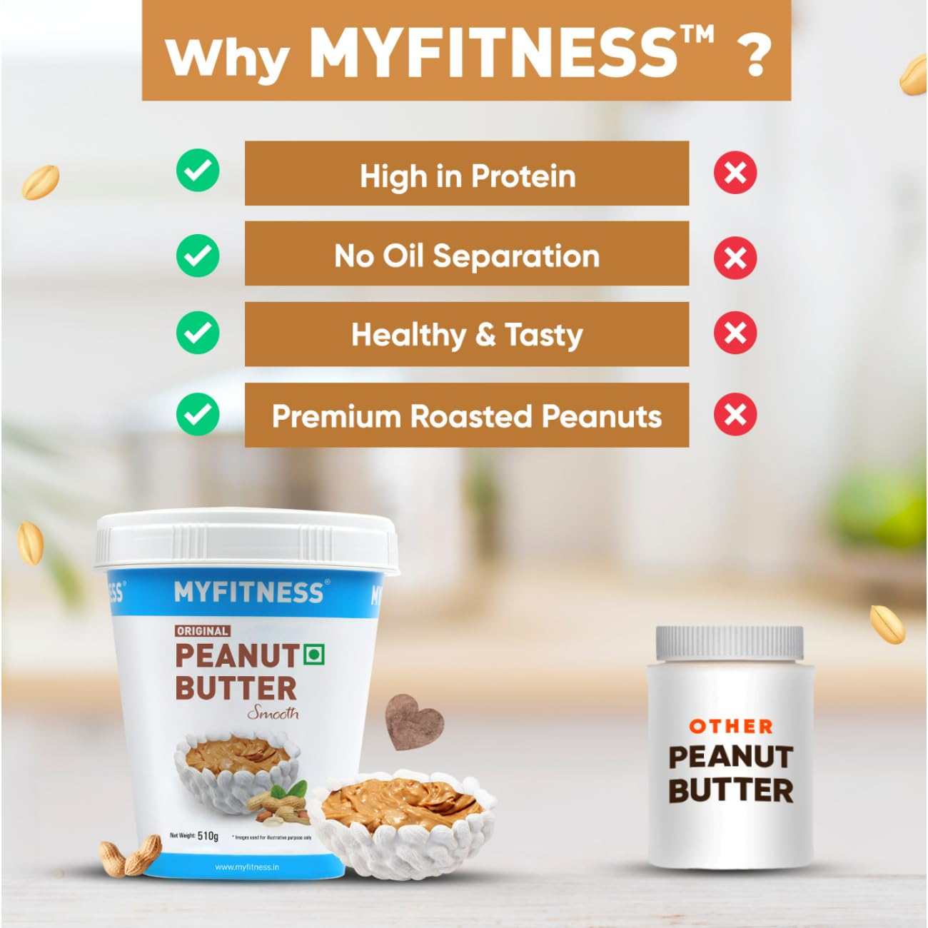 My Fitness Original Peanut Butter Smooth 510g