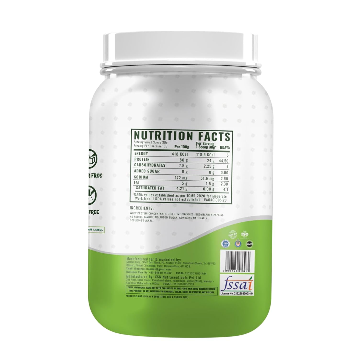 The Organic Cosmos Raw Whey 1kg
