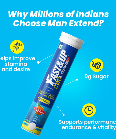 Fast&Up Man Extend | Testofen+Brahmi+Performance Boosters 20 Effervescent Tablets
