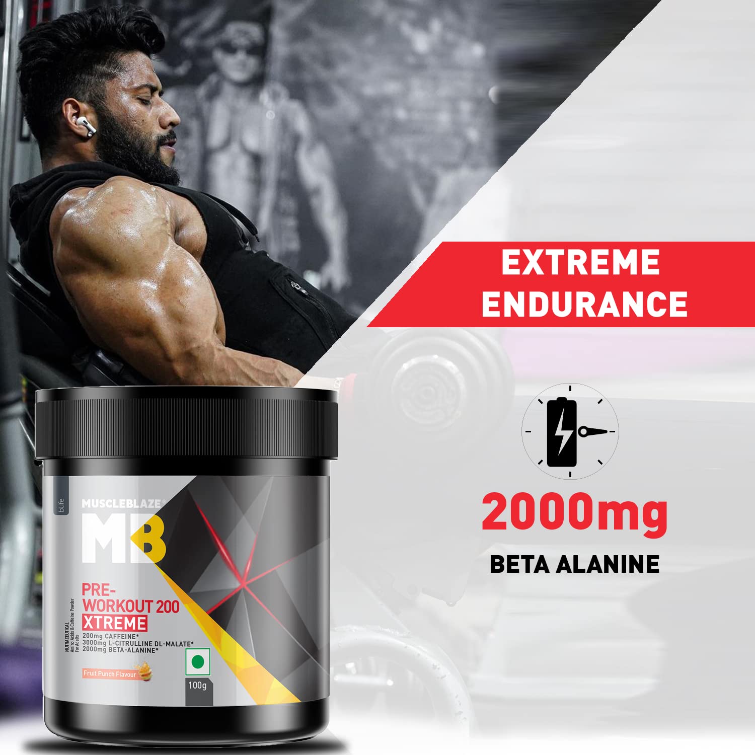 MuscleBlaze Pre Workout 200 Extreme 100g