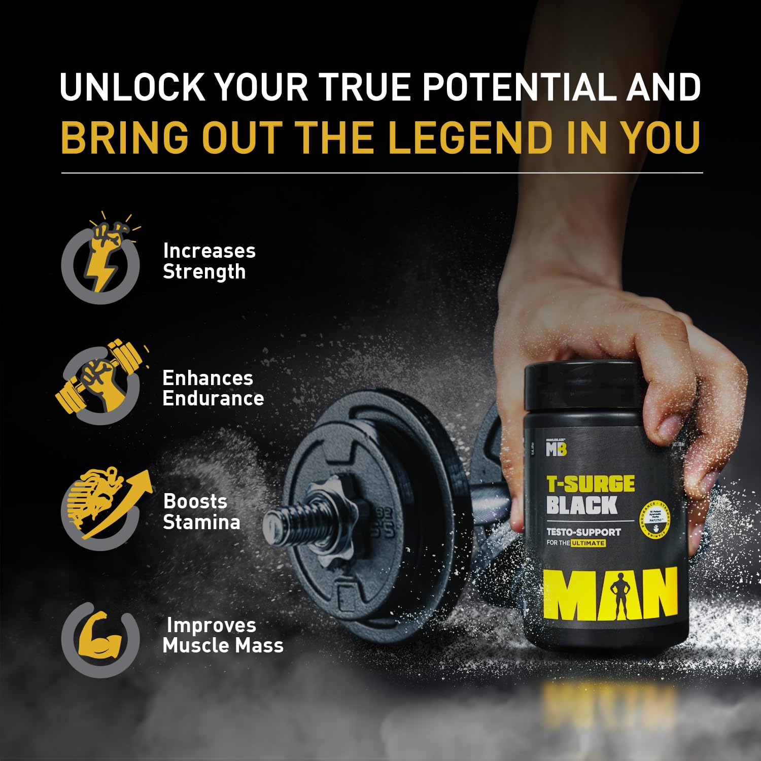 MuscleBlaze T-Surge Black
