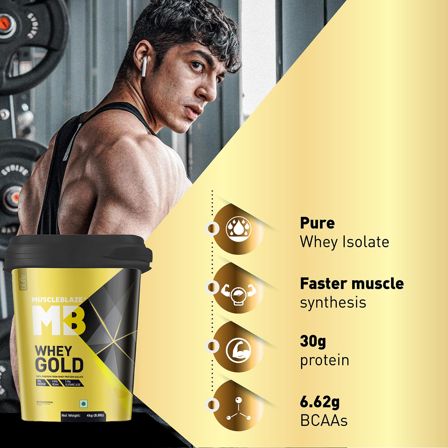 MuscleBlaze Whey Gold 4kg