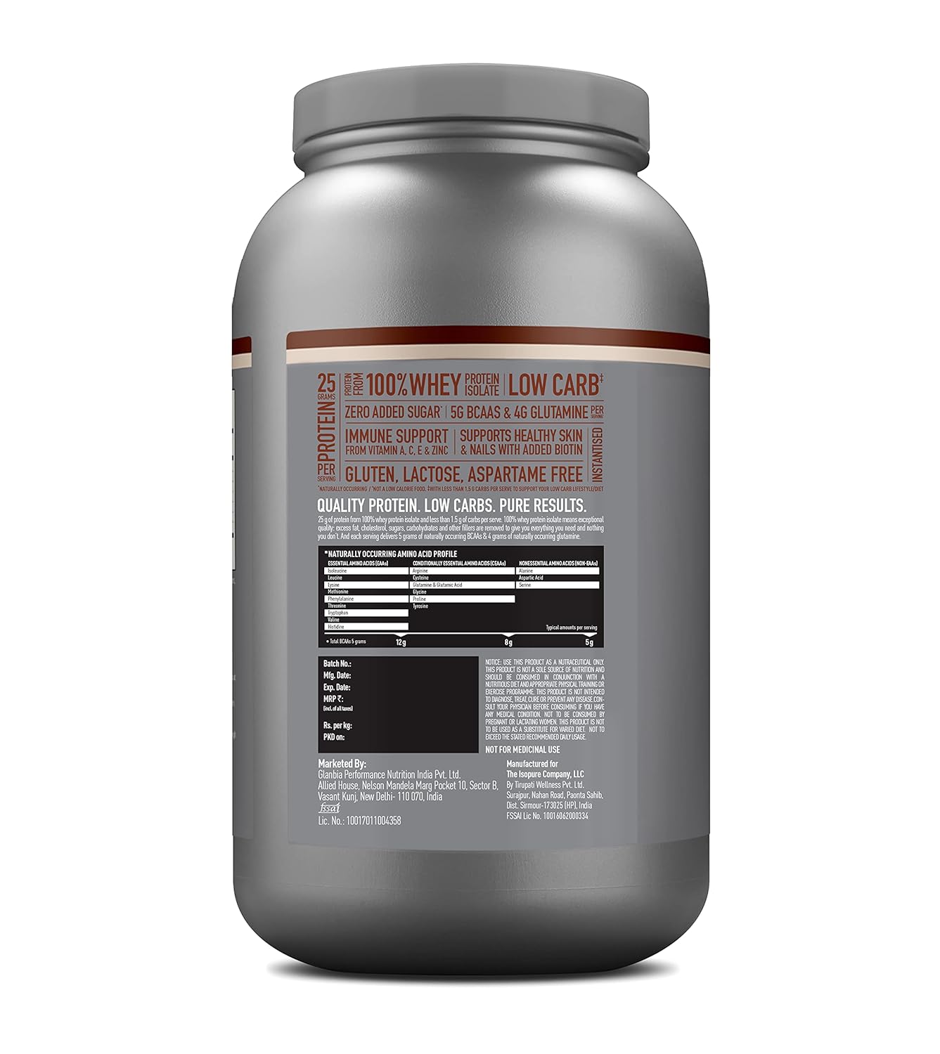 Isopure Low carb Whey Isolate 1kg