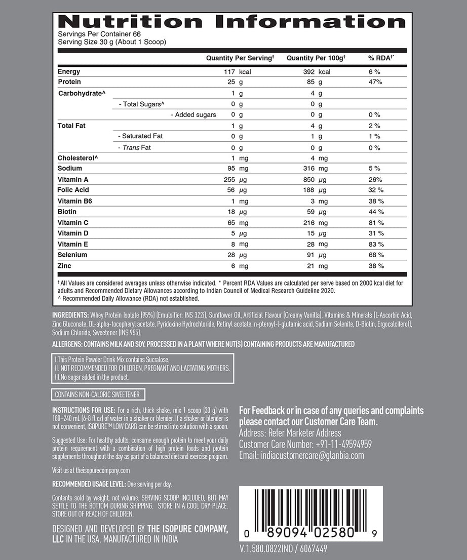 Isopure Low carb Whey Isolate 2kg
