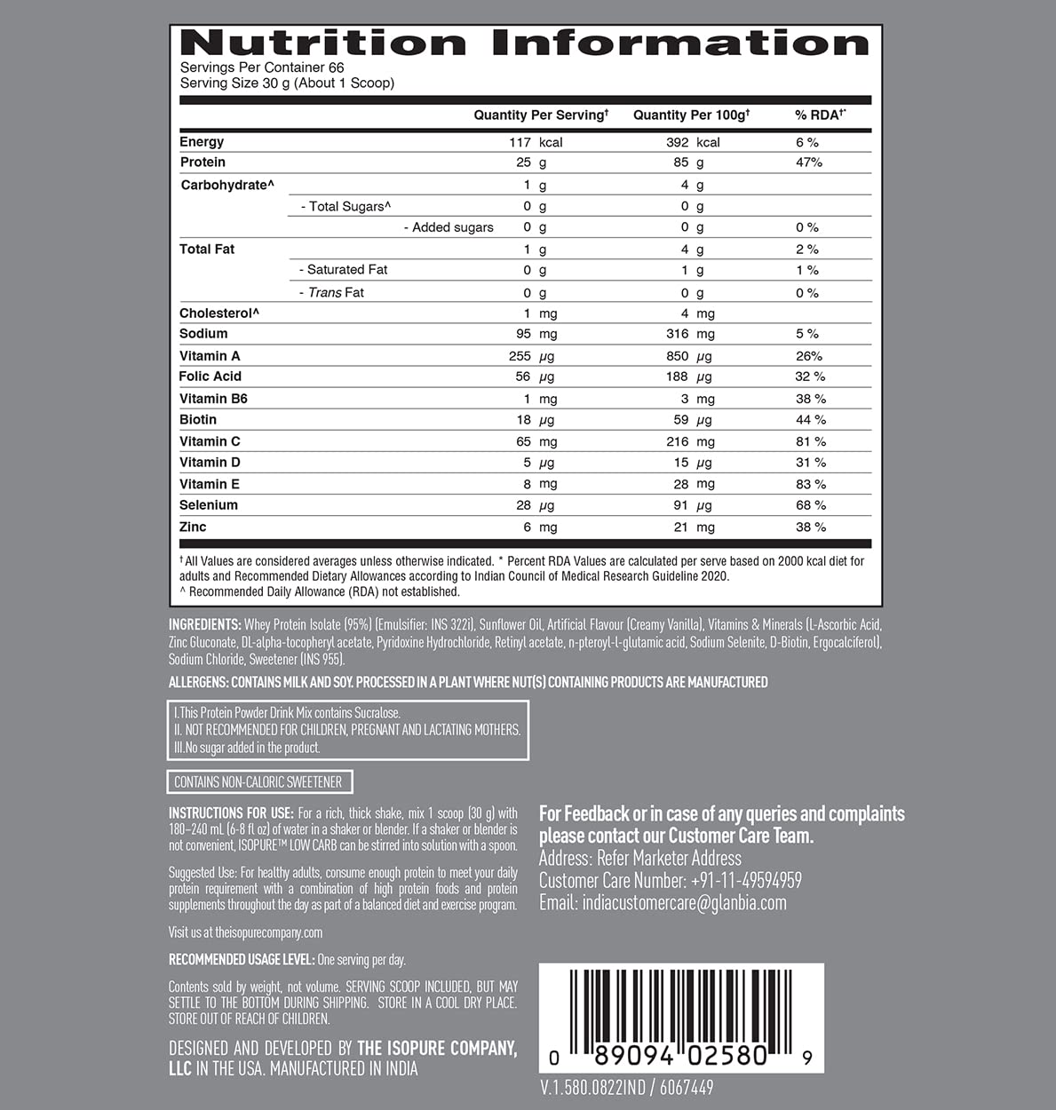 Isopure Low carb Whey Isolate 2kg