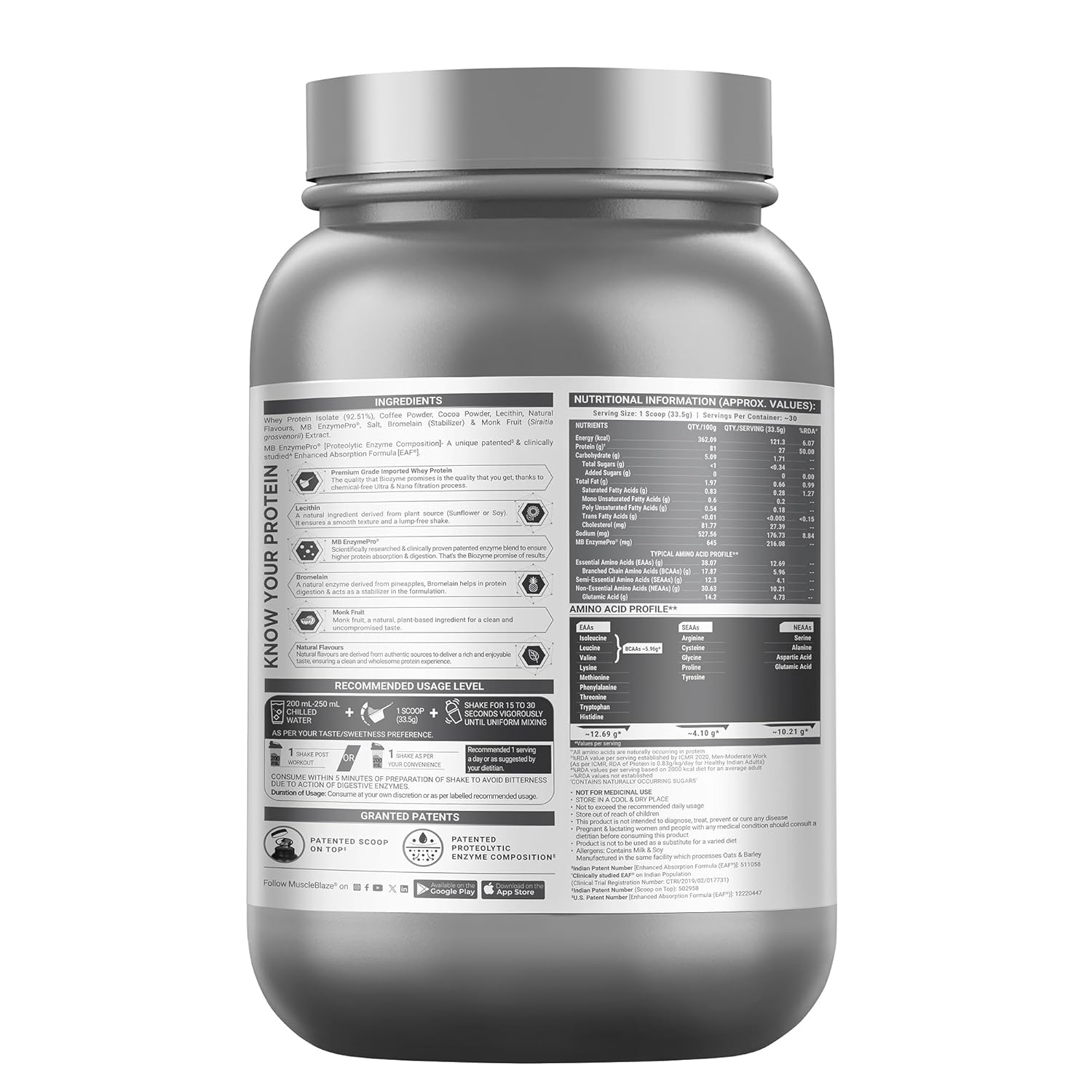 Muscleblaze Biozyme Iso Zero Low Carb 1kg