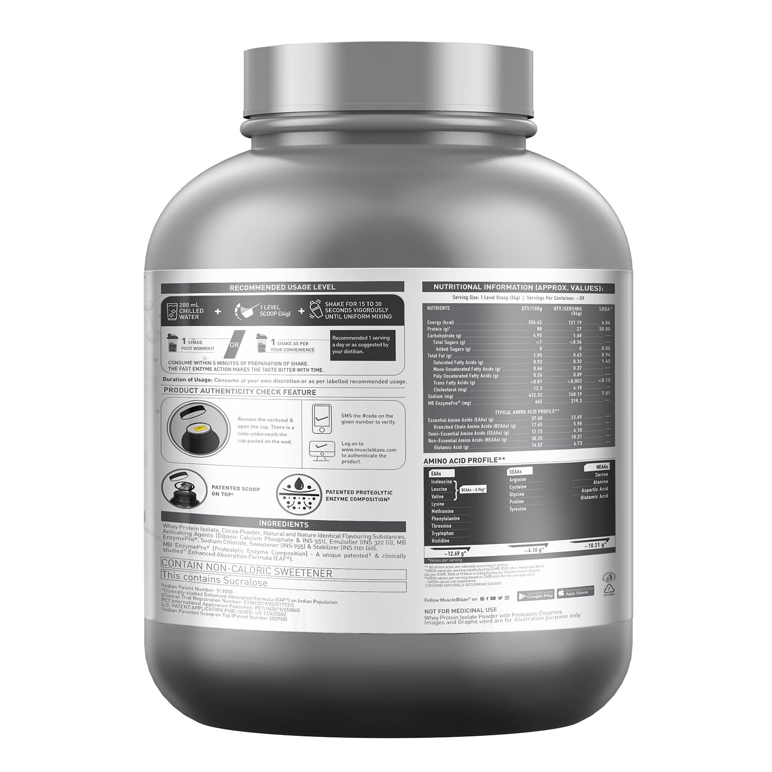 MuscleBlaze IsoZero Low Carb 2kg
