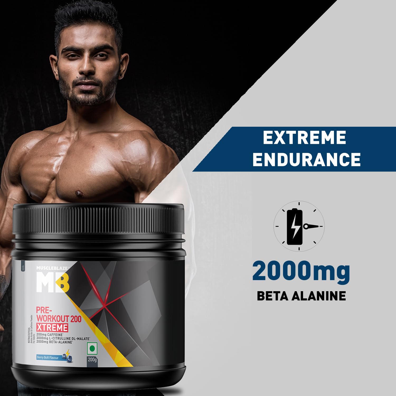 MuscleBlaze Pre-Workout 200 Xtreme 200g