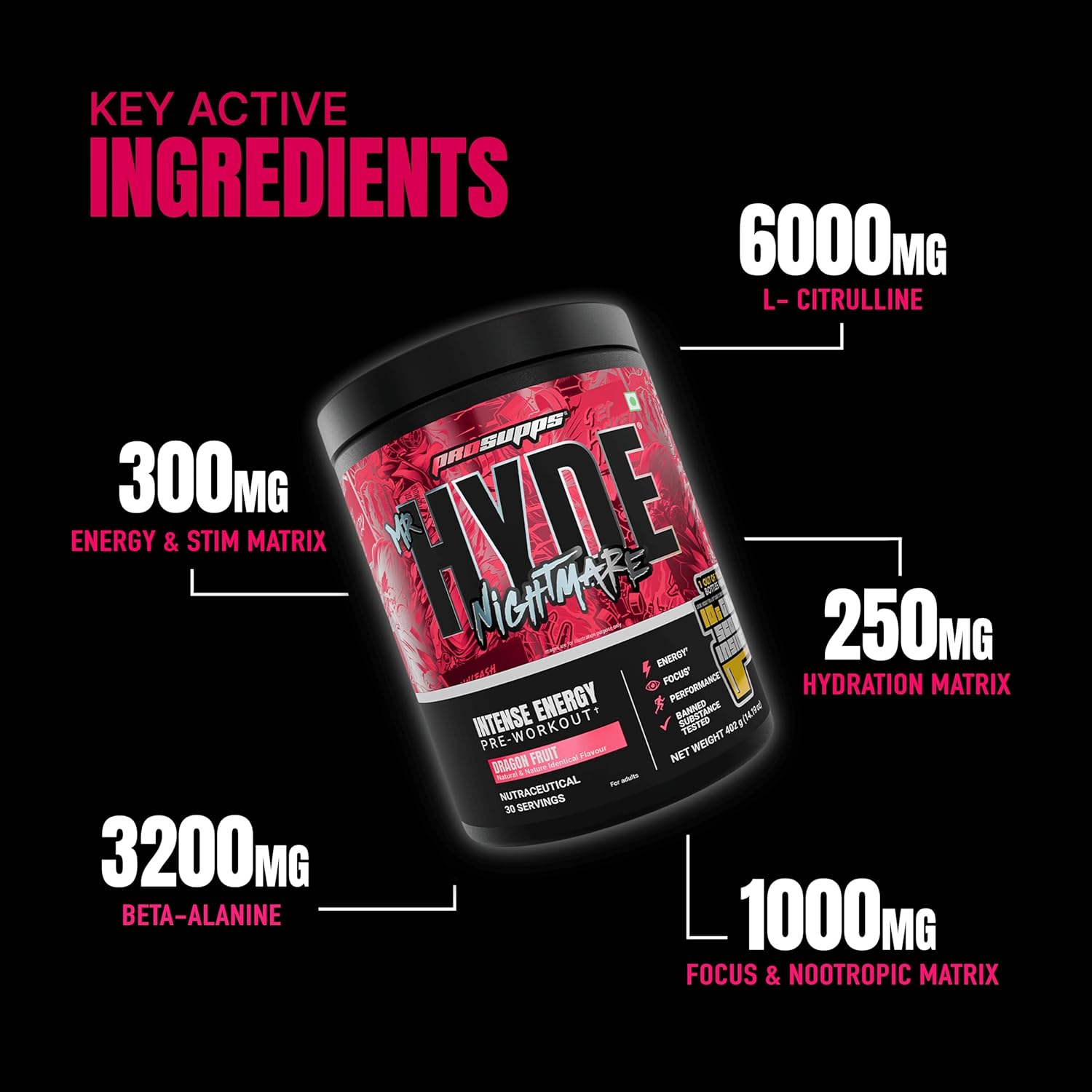Prosupps Mr Hyde Xtreme Nightmare Pre-Workout 402g