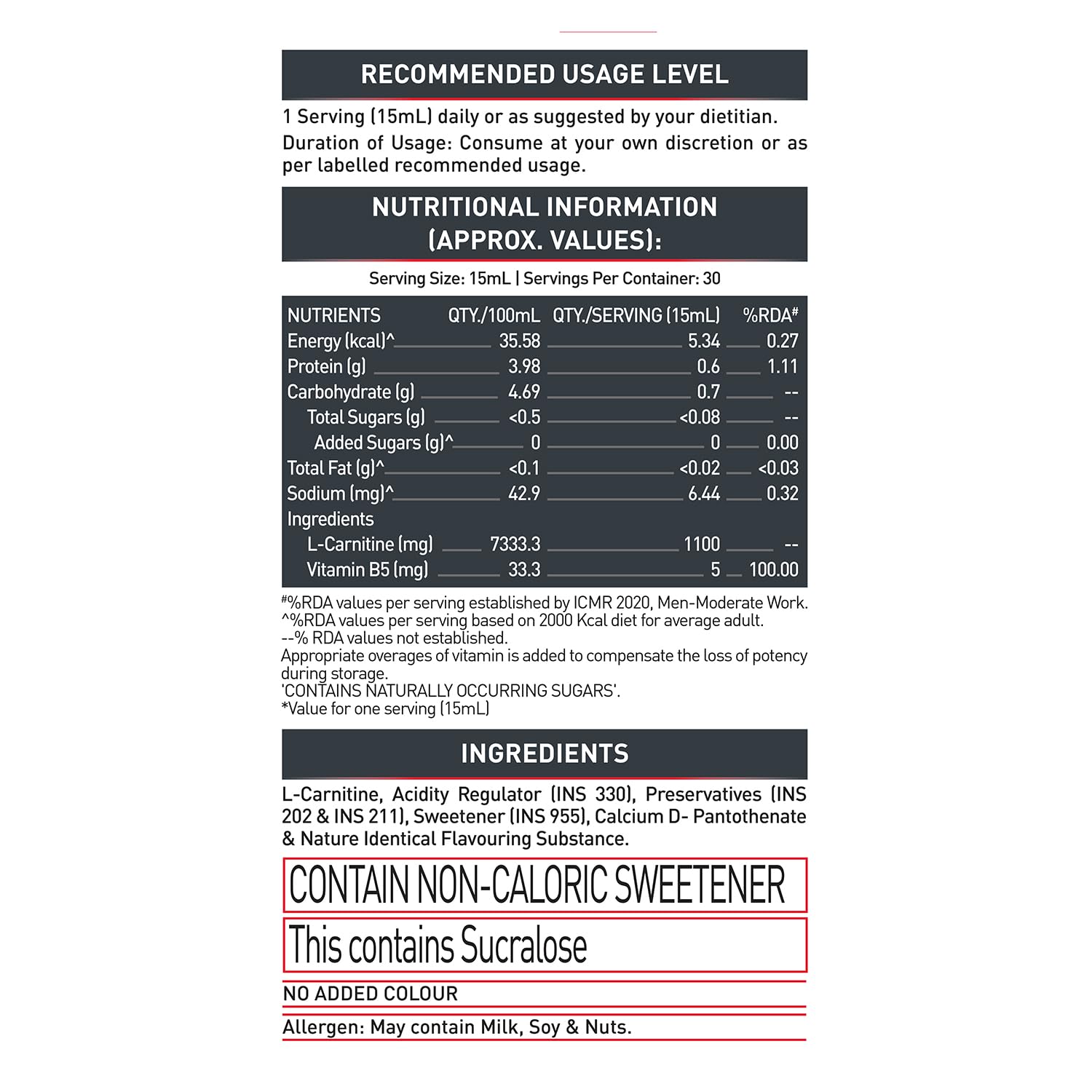 MuscleBlaze L-Carnitine 1100 Mg 450ml