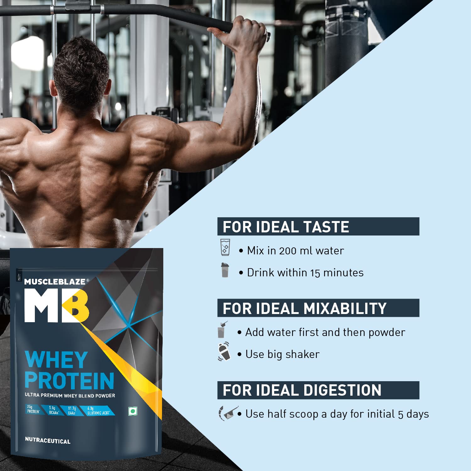 MuscleBlaze Whey Protein 1kg