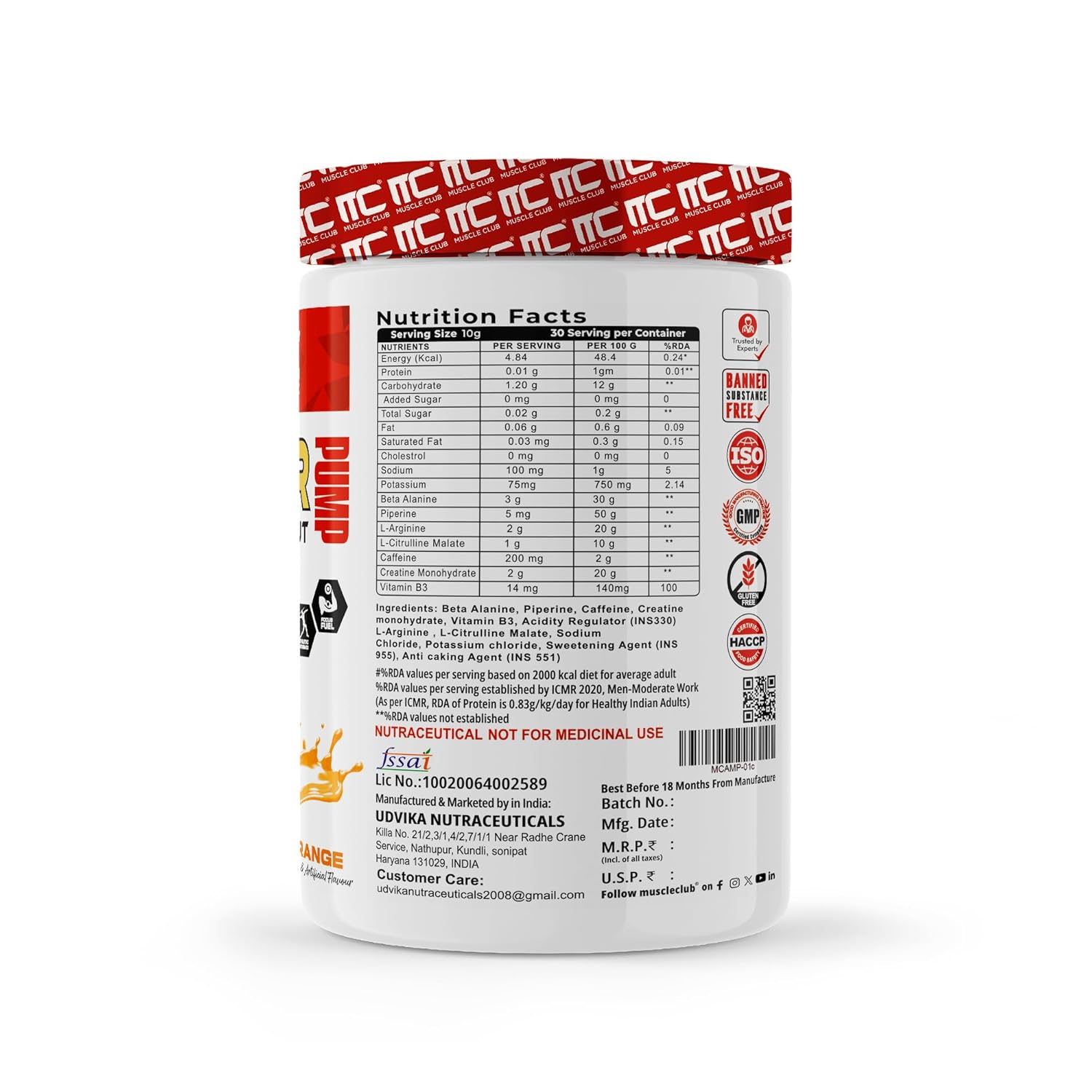 Muscle club Amplifier Pre workout 300g