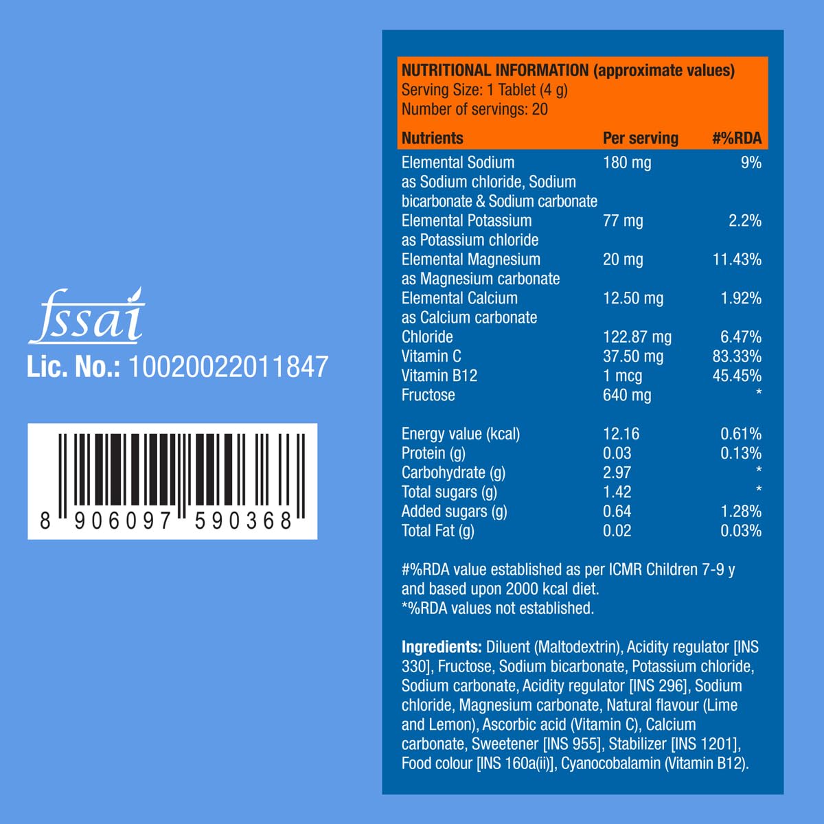 Fast&Up Reload Instant Electrolytes 20 Effervescent Tablets