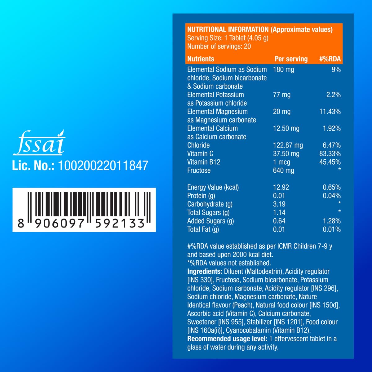 Fast&Up Reload Instant Electrolytes 20 Effervescent Tablets
