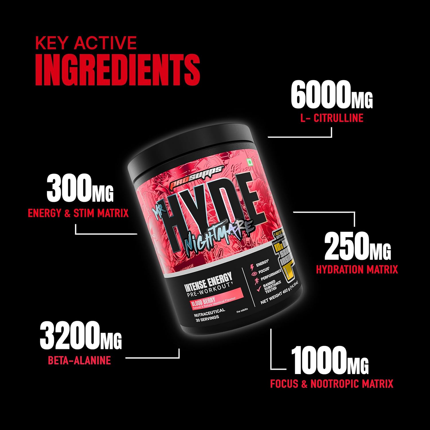 Prosupps Mr Hyde Xtreme Nightmare Pre-Workout 402g