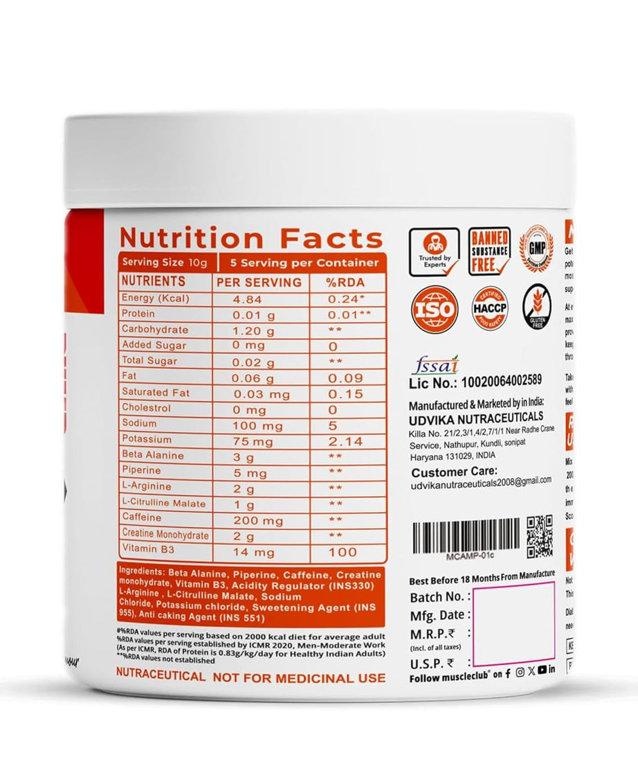 Muscle club Amplifier Pre workout 50g