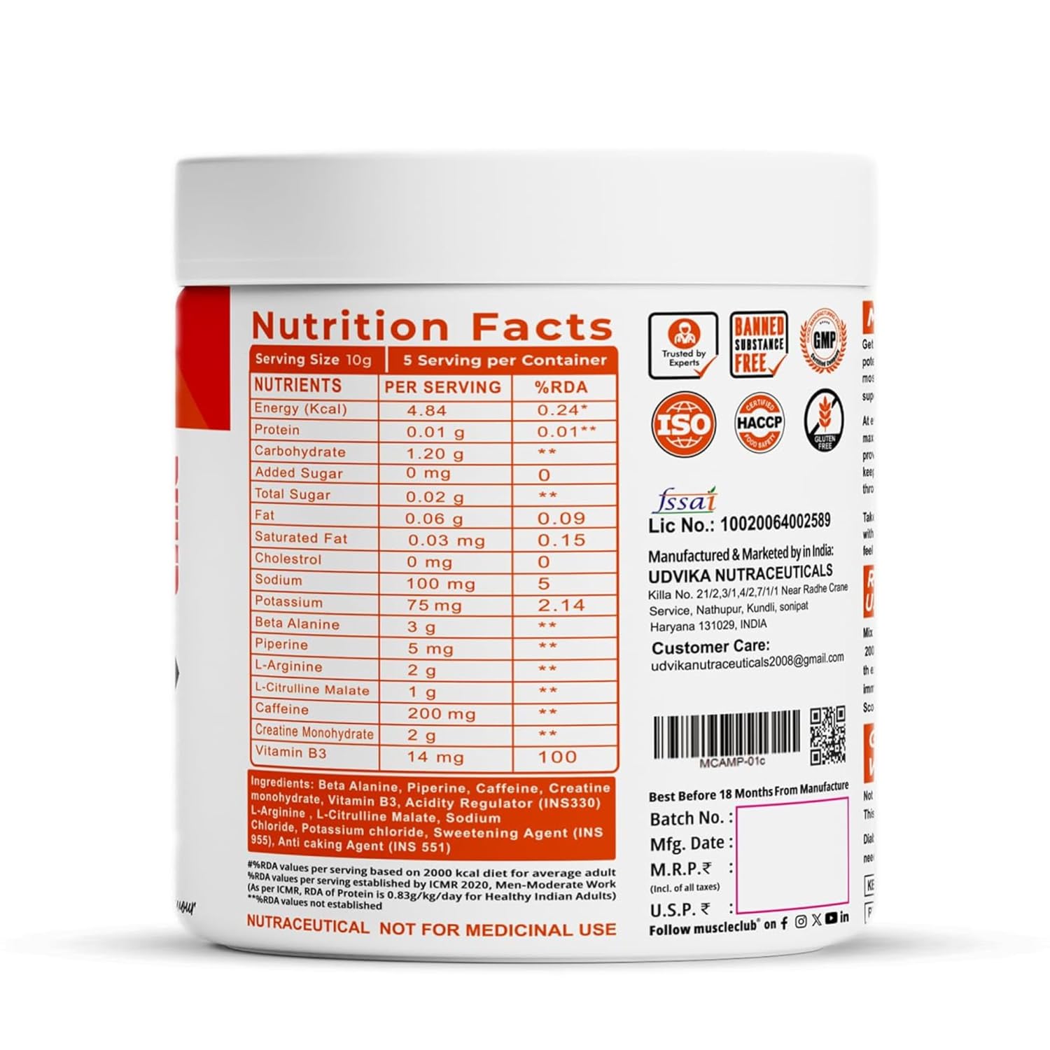 Muscle club Amplifier Pre workout 50g