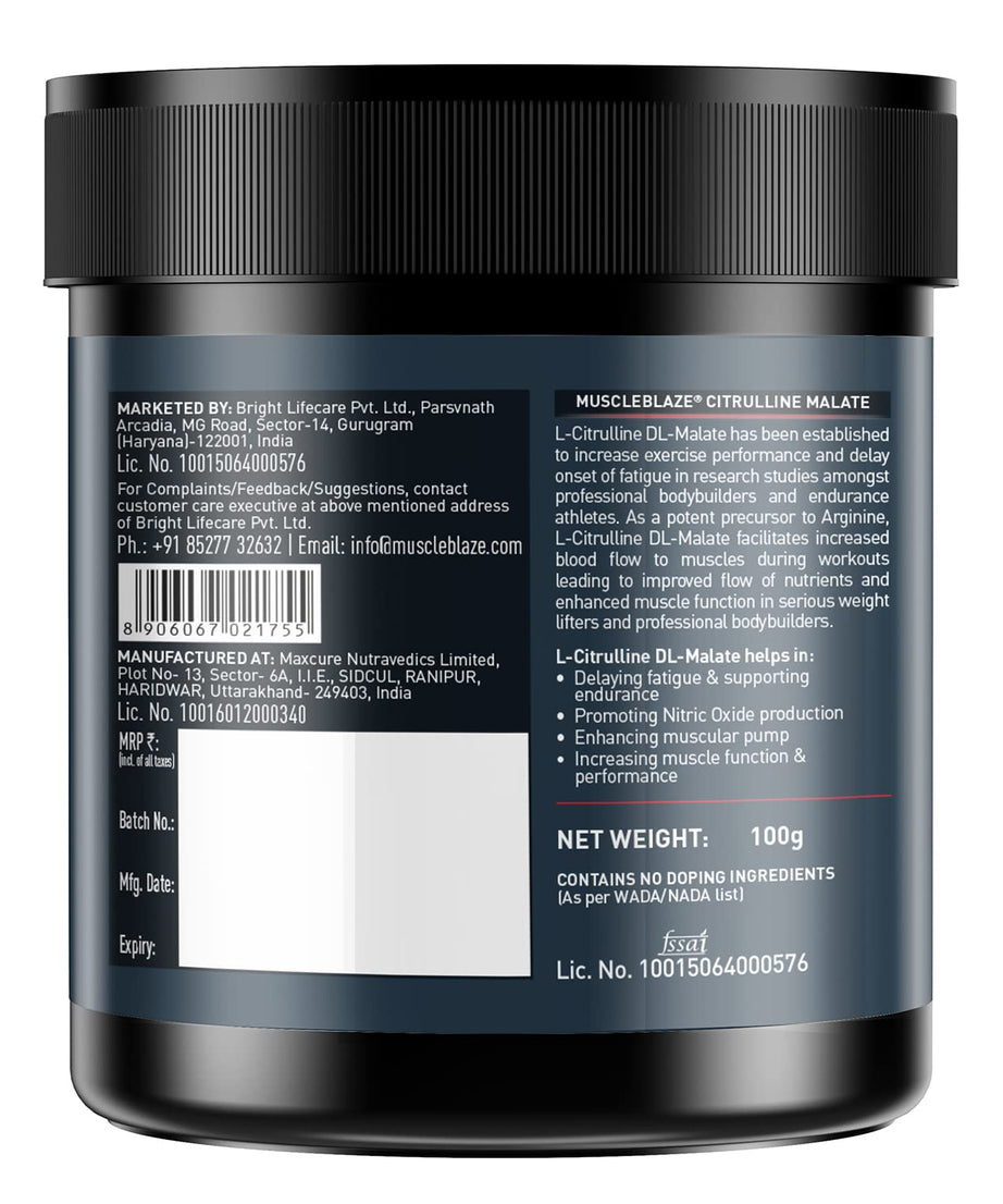MuscleBlaze Citrulline Malate 100g