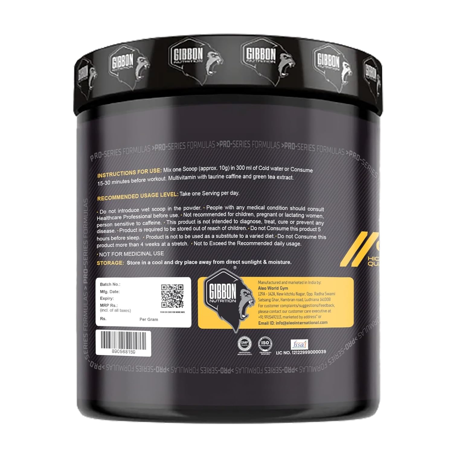 Gibbon Nutrition Level 10 Pre-Workout 250g