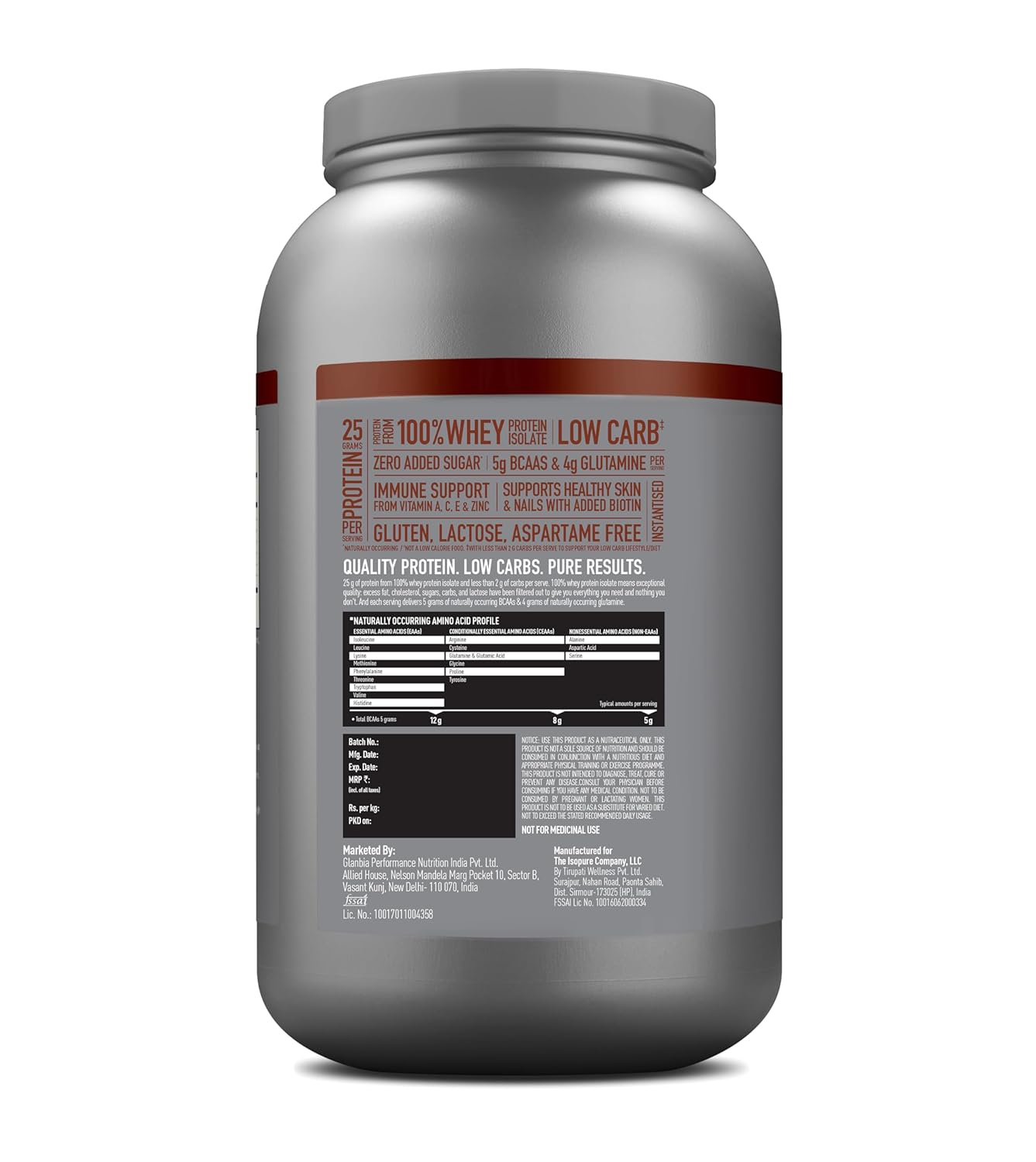 Isopure Low carb Whey Isolate 1kg