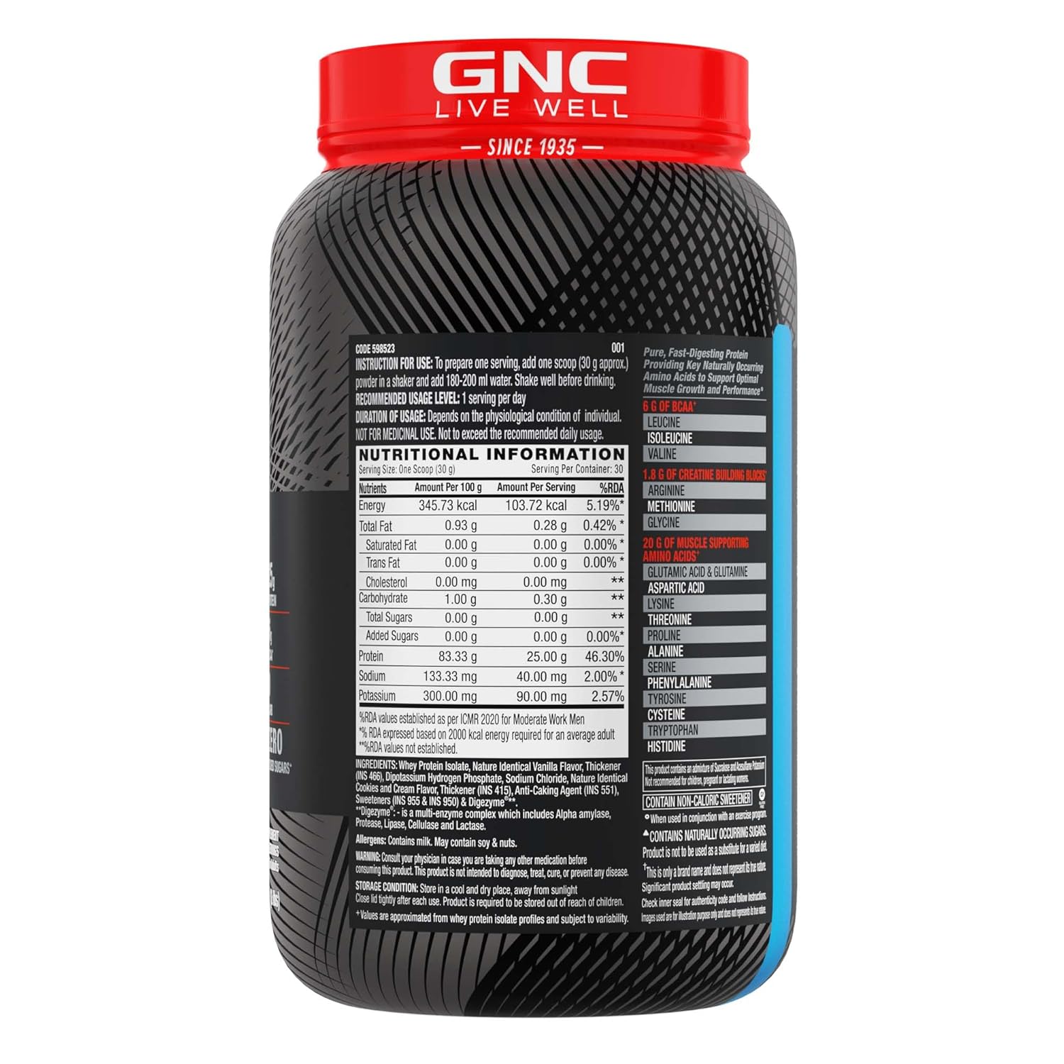 GNC AMP Advanced Muscle Performance Pure Isolate 907g