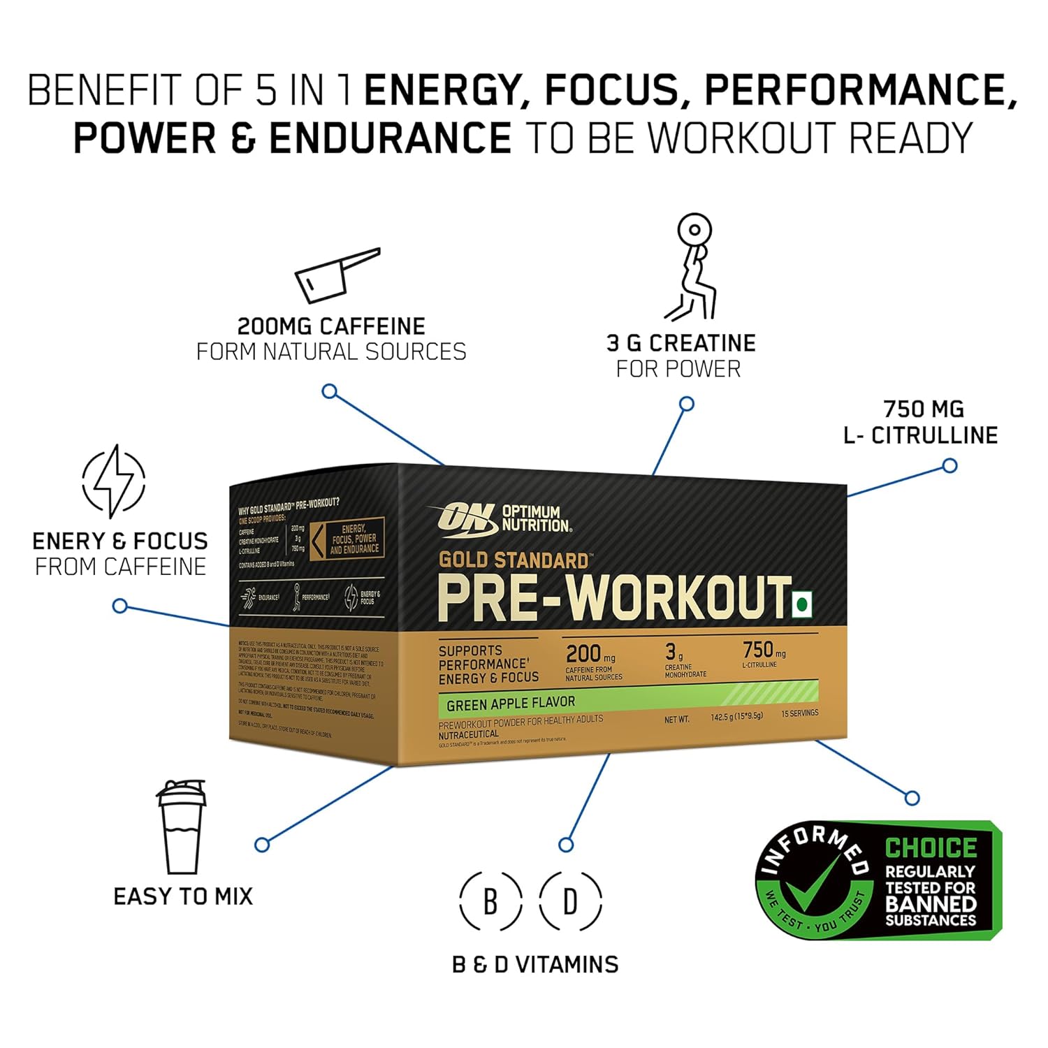 Optimum Nutrition Gold Standard Pre-Workout 142.5g