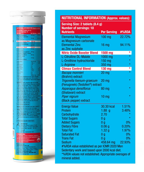 Fast&Up Man Extend | Testofen+Brahmi+Performance Boosters 20 Effervescent Tablets
