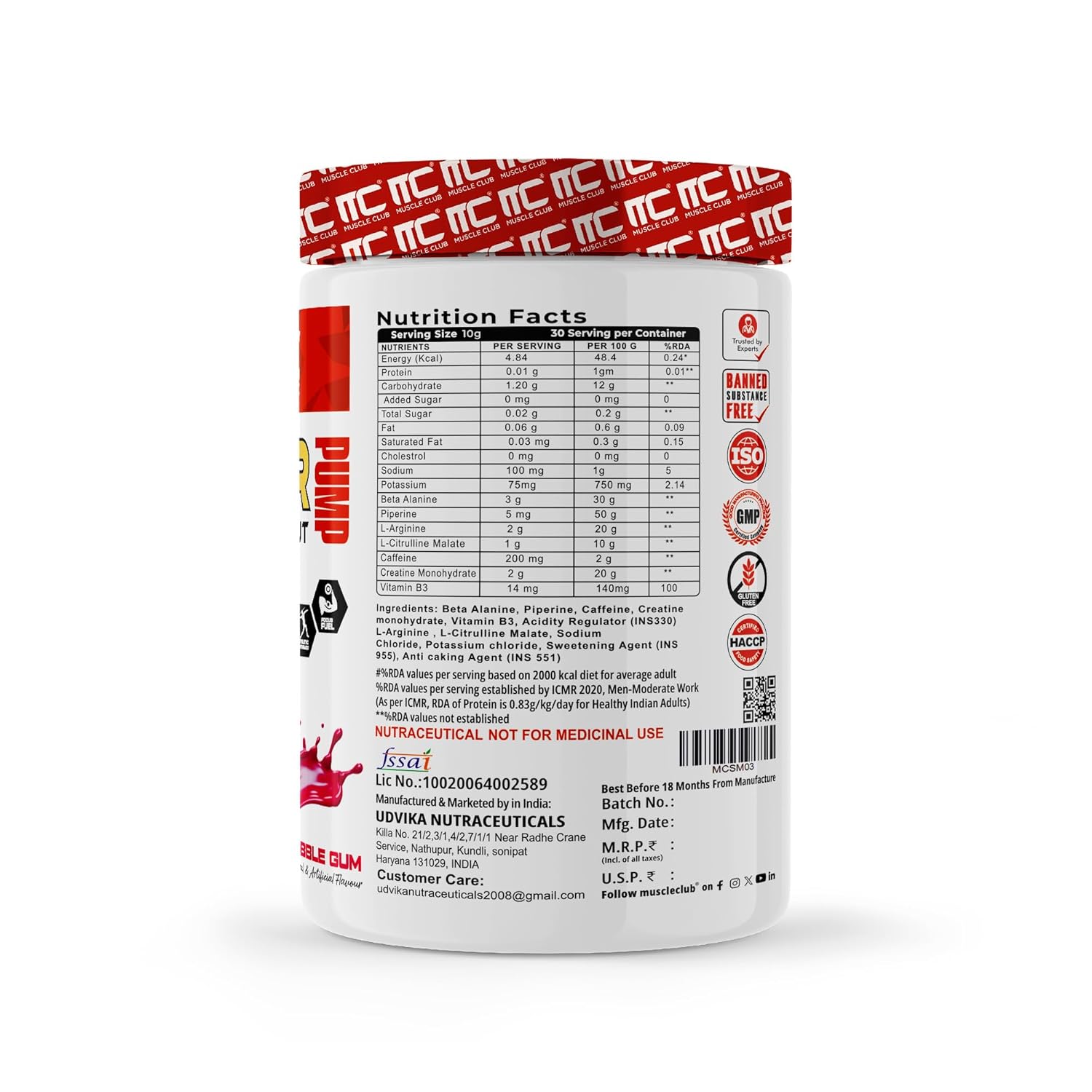 Muscle club Amplifier Pre workout 300g