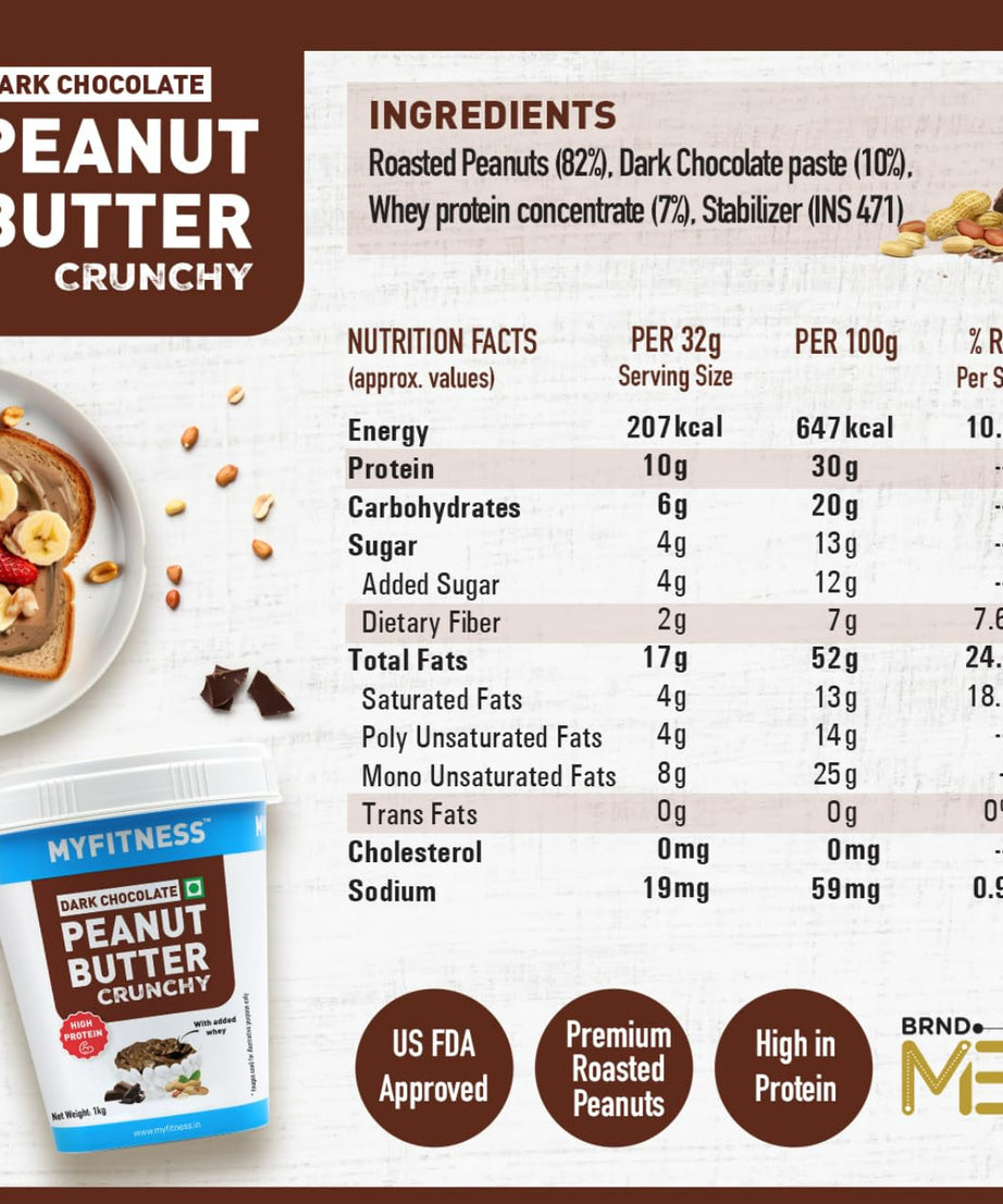 My Fitness Dark Chocolate Peanut Butter Crunchy 1kg