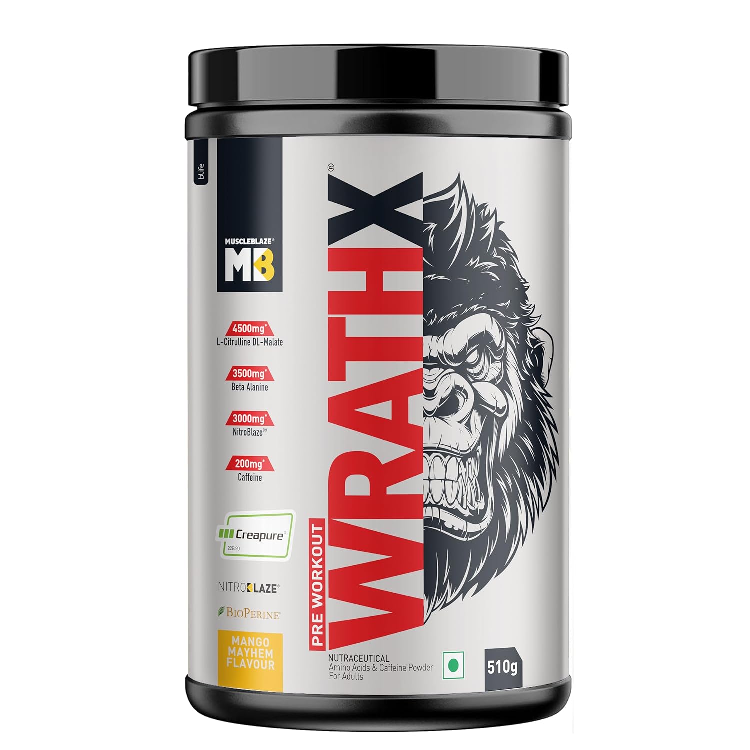 Muscleblaze Wrathx Pre workout 510g