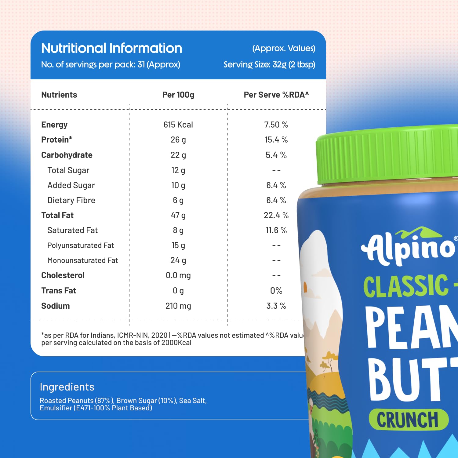 Alpino Classic Peanut Butter Crunch 1kg