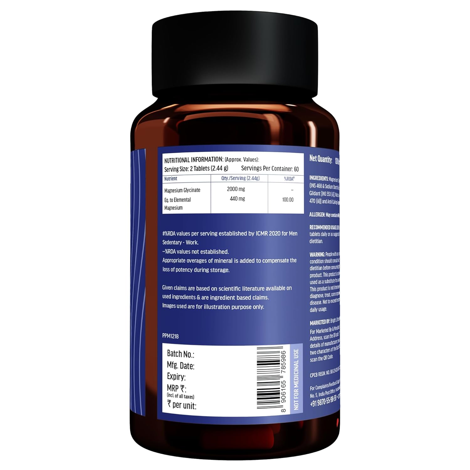 HK magnesium glycinate men 12O Tab