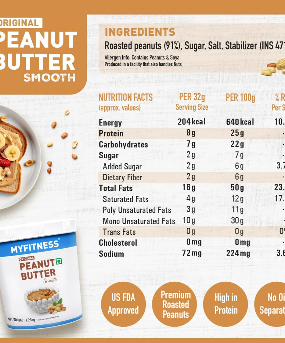 My Fitness Original Peanult Butter Orginal Smooth 1.25kg