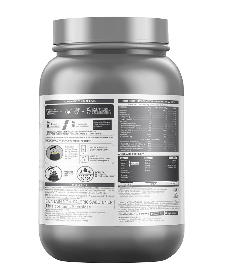 Muscleblaze Iso Zero Low Carb 1kg