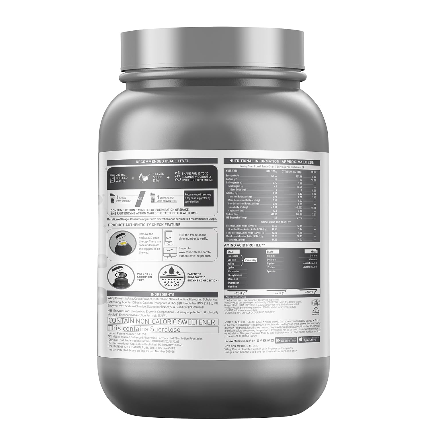 Muscleblaze Iso Zero Low Carb 1kg