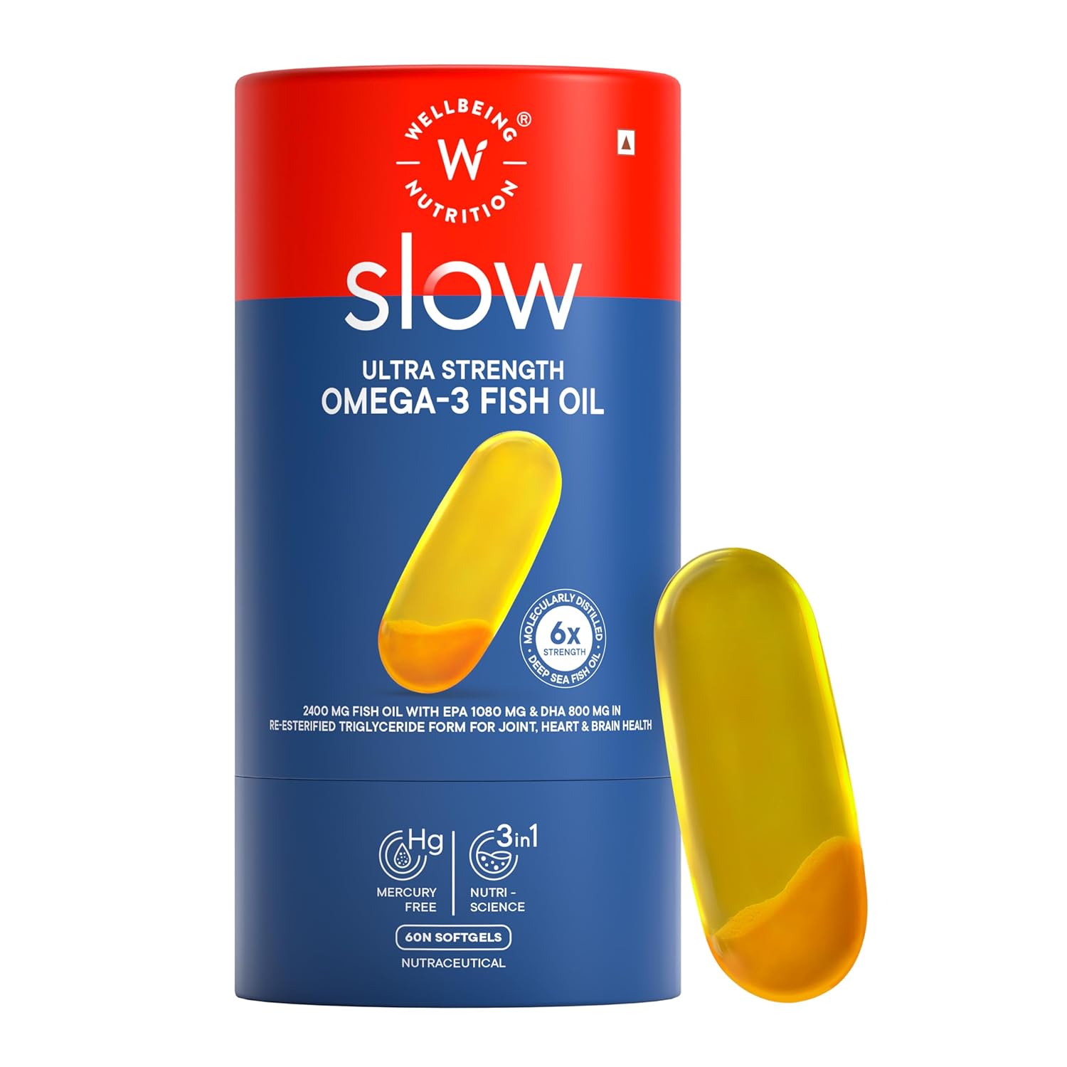 Wellbeing Nutrition Slow Ultra Strength Omega-3 Fish Oil 6X