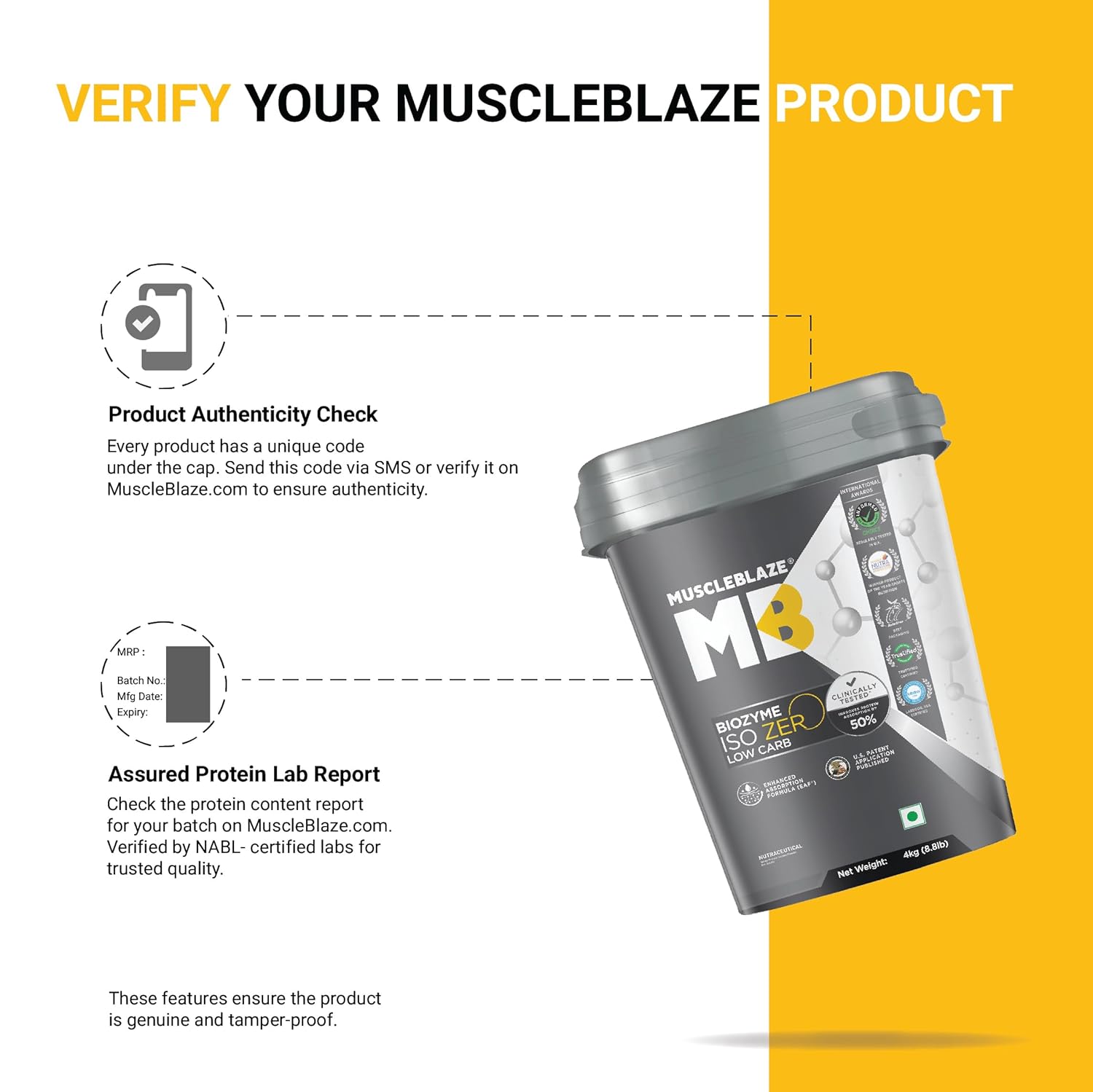 Muscleblaze Biozyme Iso Zero Low Carb Ice Cream 4kg