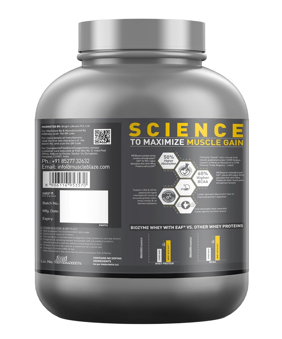 MuscleBlaze Biozyme Performance Whey 2kg
