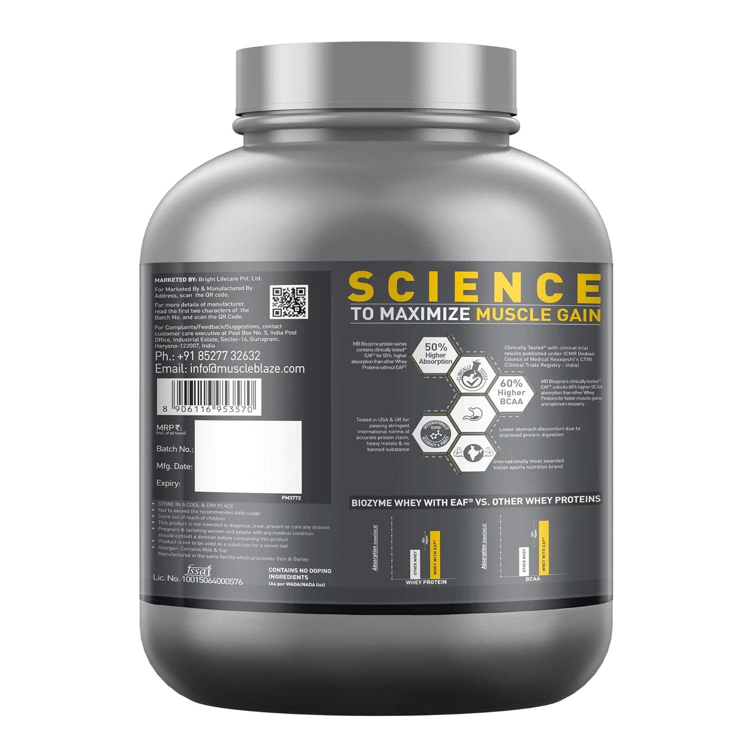 MuscleBlaze Biozyme Performance Whey 2kg