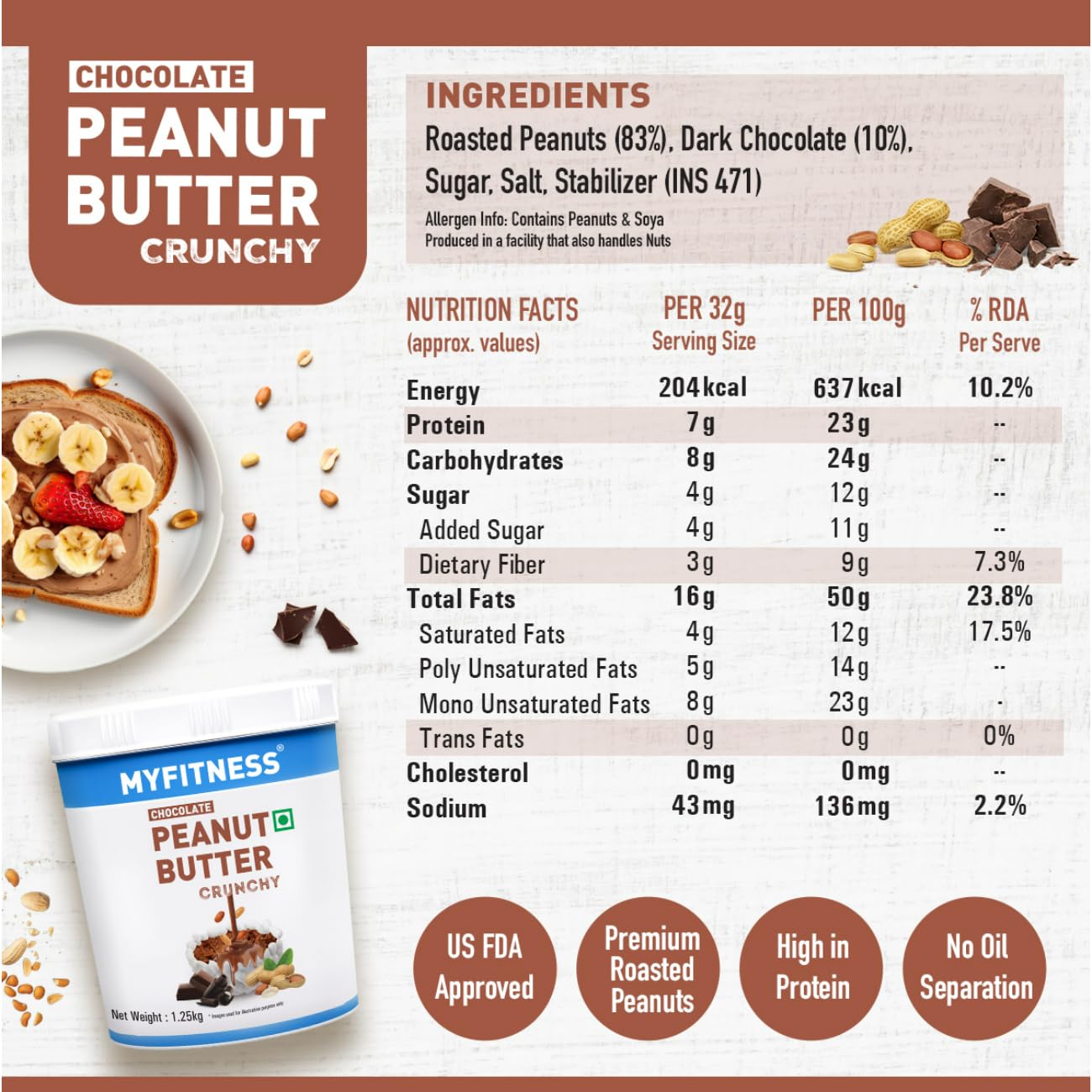 My Fitness Chocolate Peanult Butter Crunchy 1.25kg