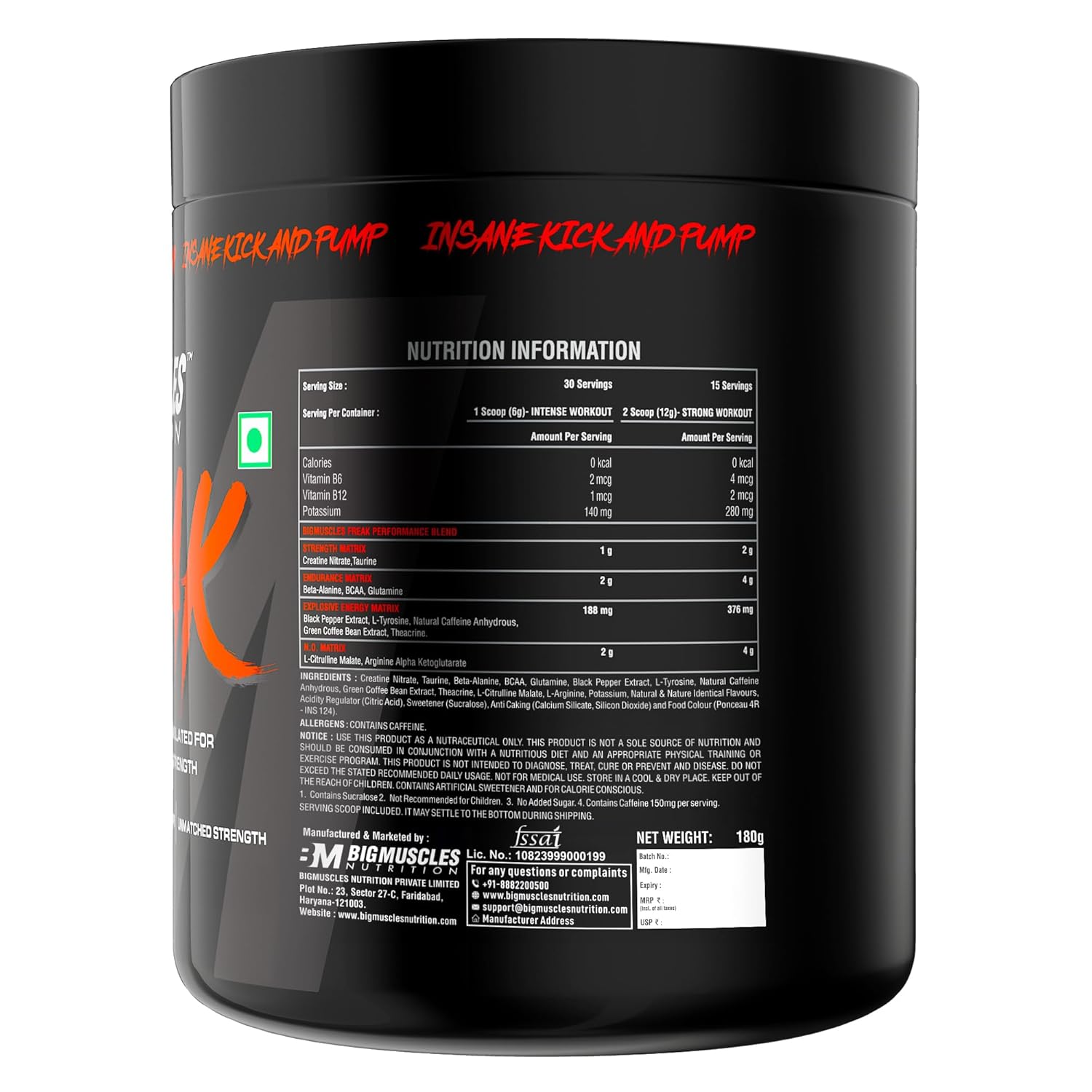 Bigmuscles Freak Preworkout 180g