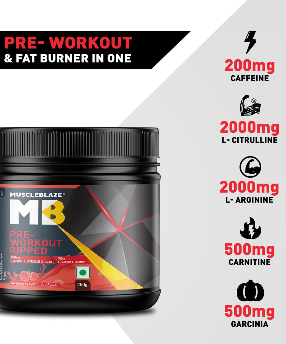 MuscleBlaze Pre-Workout Ripped 250g