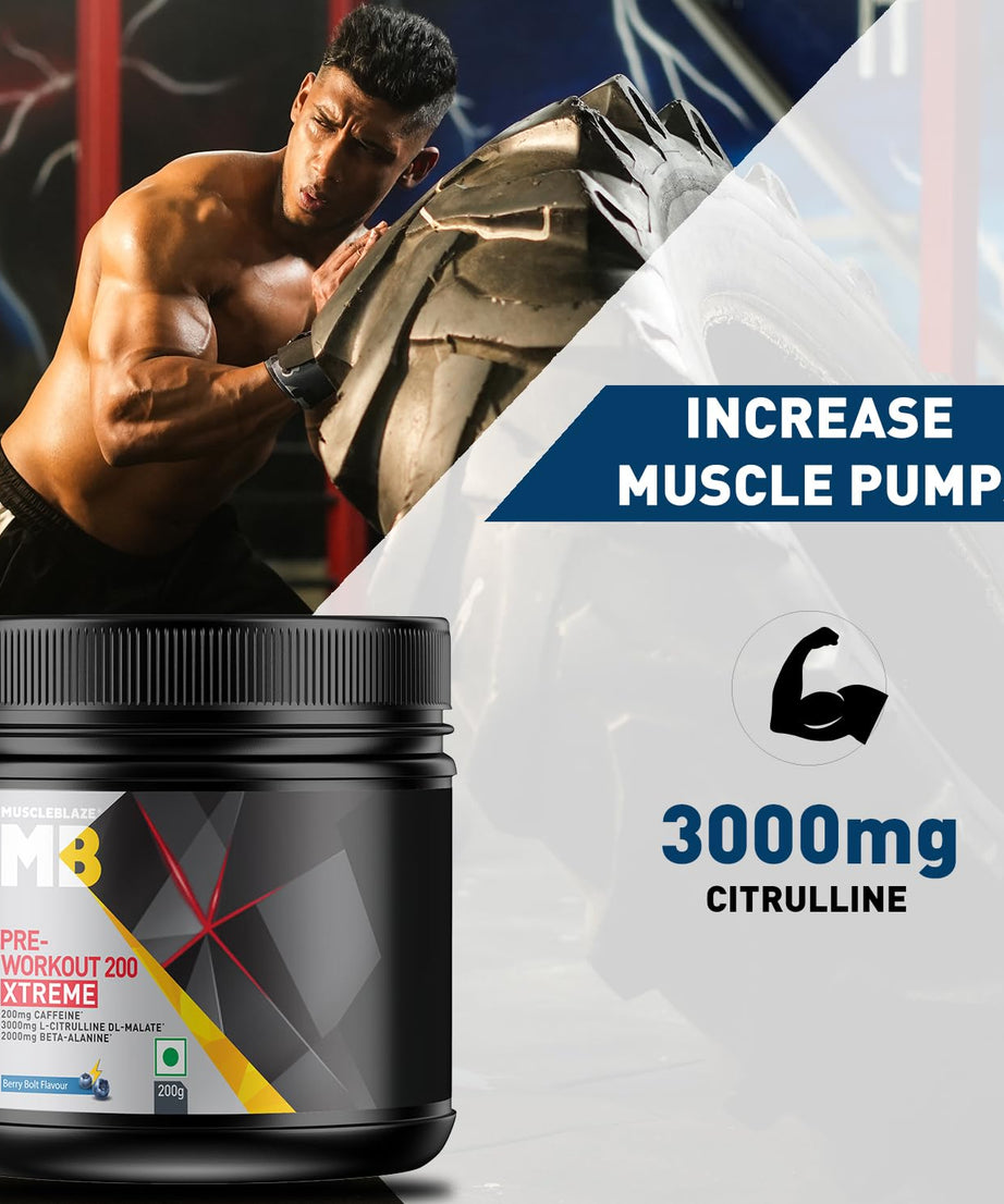 MuscleBlaze Pre-Workout 200 Xtreme 200g