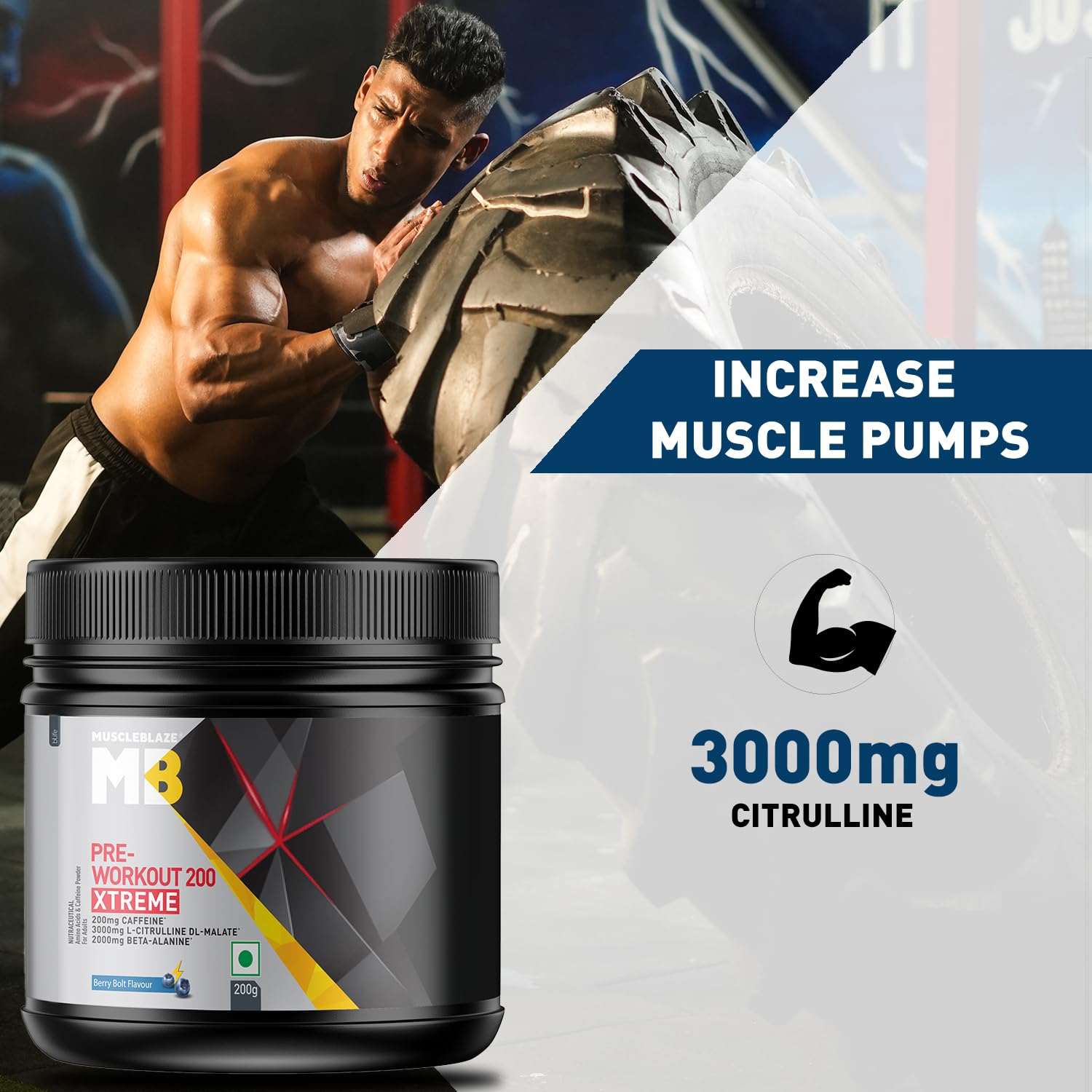 MuscleBlaze Pre-Workout 200 Xtreme 200g