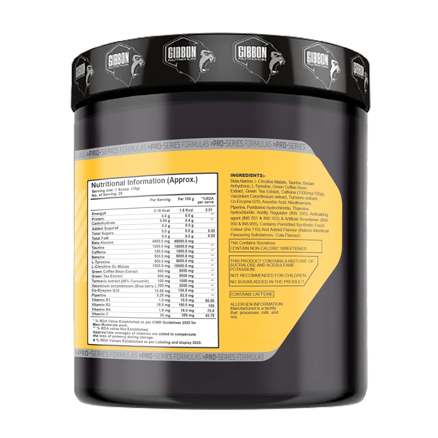 Gibbon Nutrition Level 10 Pre-Workout 250g